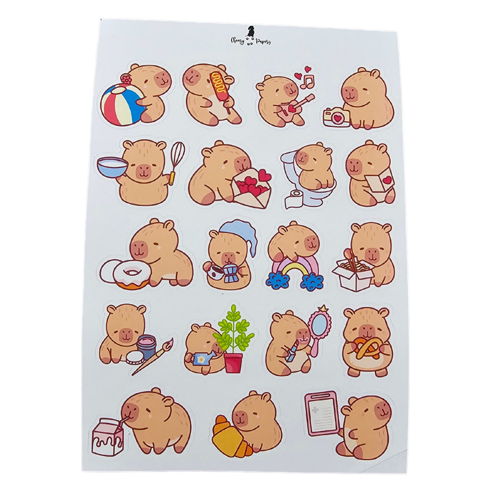Hoja de Stickers - Capibaras