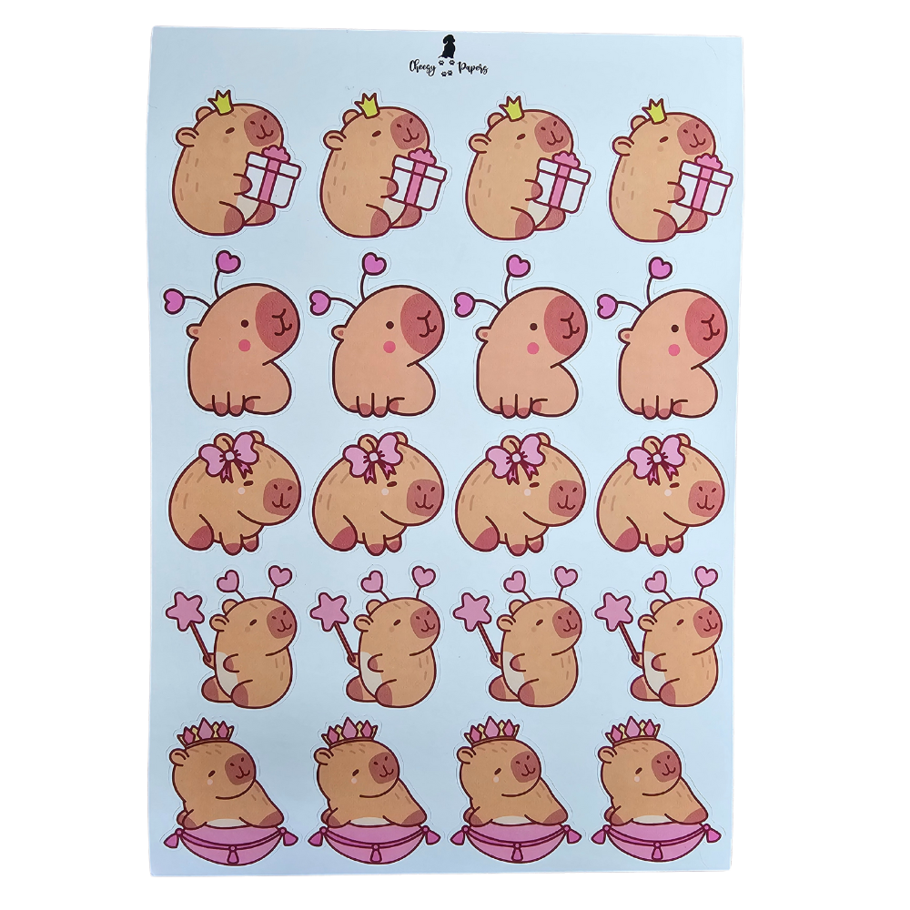 Hoja de Stickers - Capibaras