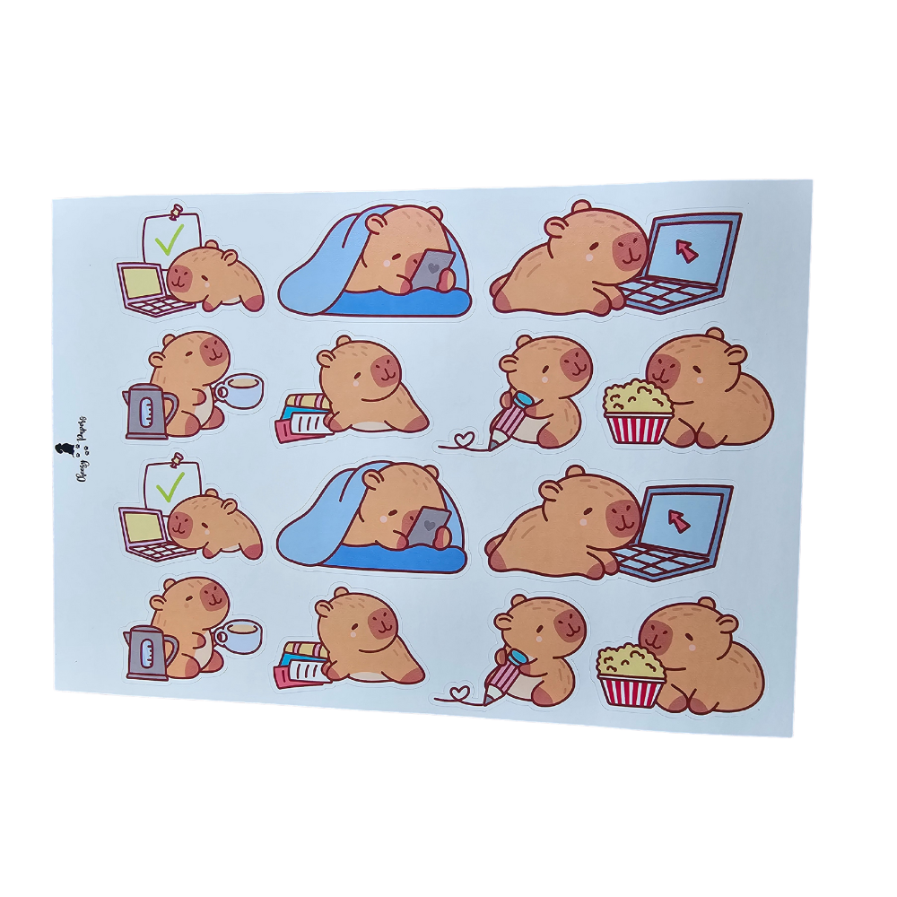 Hoja de Stickers - Capibaras