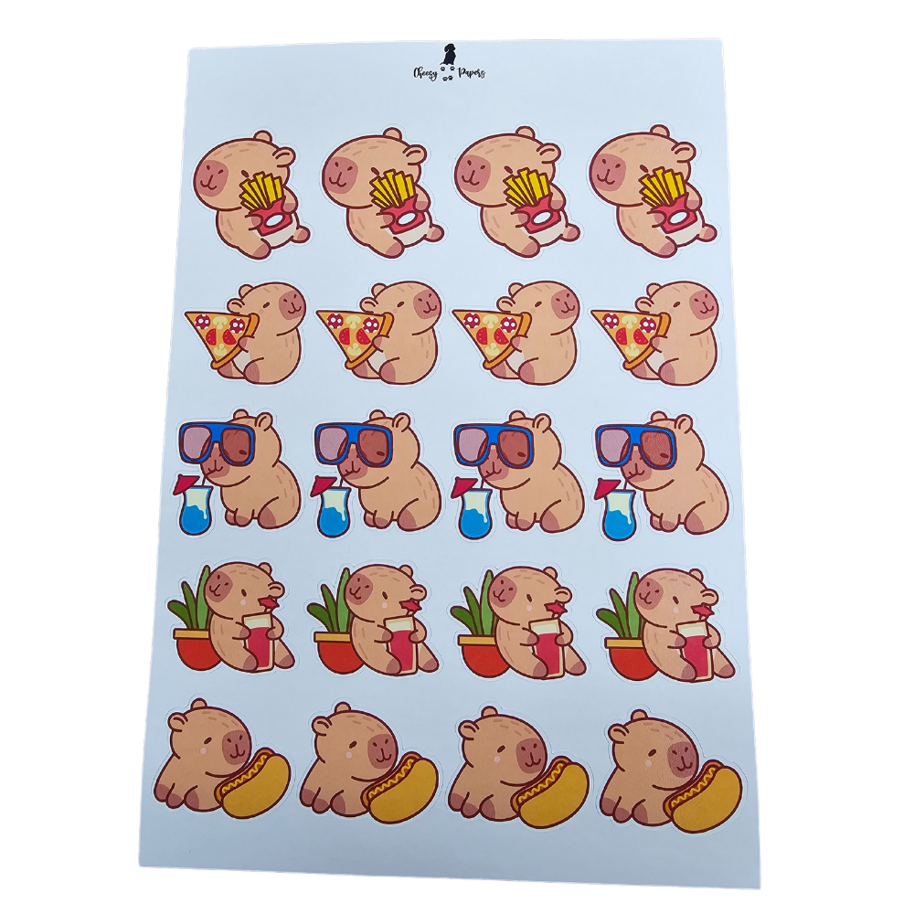Hoja de Stickers - Capibaras