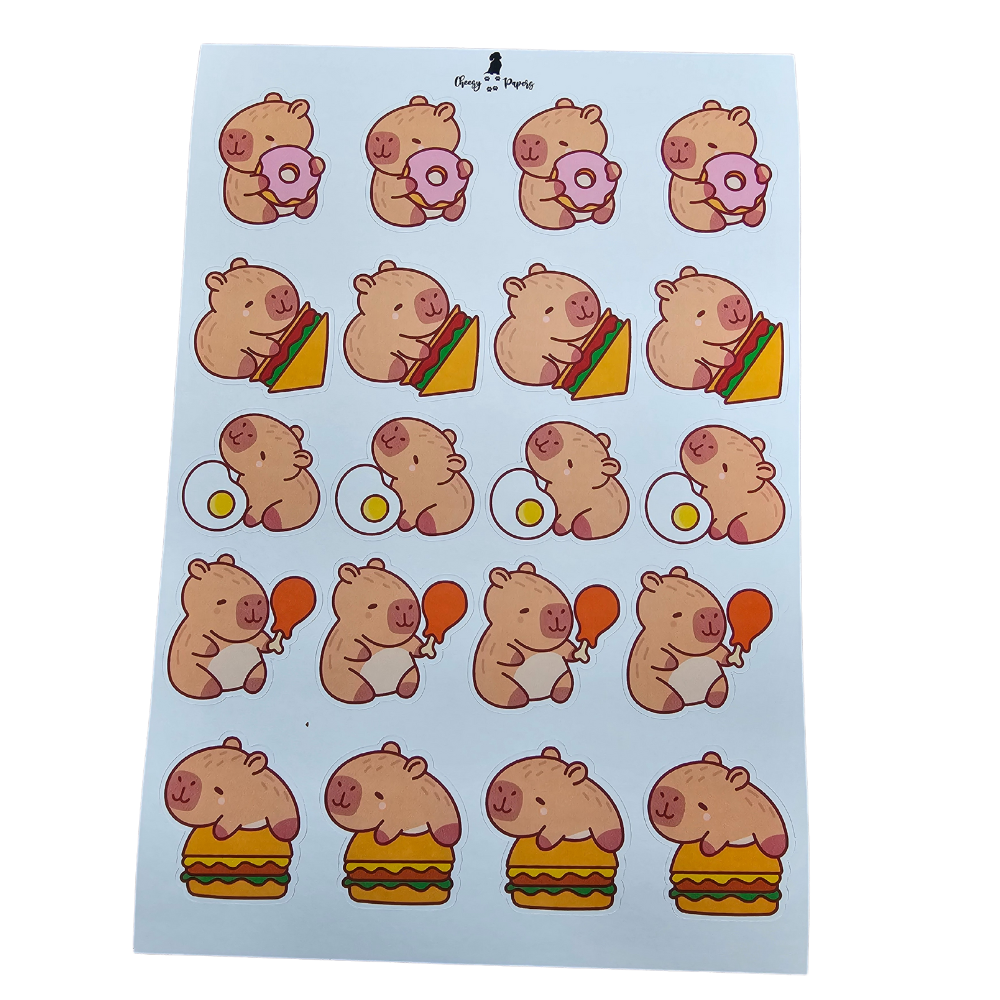 Hoja de Stickers - Capibaras